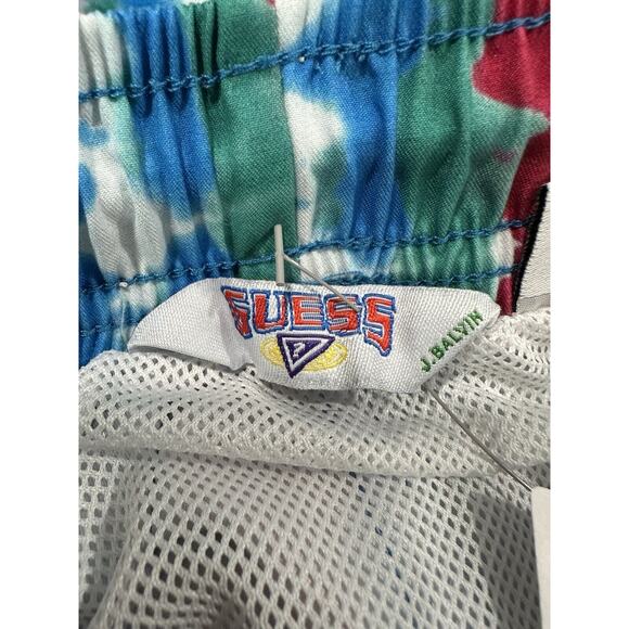 Guess J Balvin Tie Dye Swim Trunk Shorts Blue Relaxed Fit Mens Size Small Beachy - Picture 5 of 5